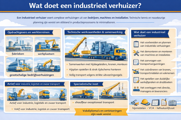 Alles over het beroep industrieel verhuizer Wat doet een industrieel verhuizer